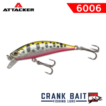 เหยื่อตกปลา ATTACKER CRANK BAIT 6006S สีเงินจุดดำ