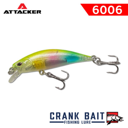 เหยื่อตกปลา ATTACKER CRANK BAIT 6006S สีรุ้ง