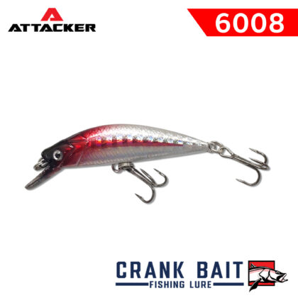 เหยื่อตกปลา ATTACKER CRANK BAIT 6008S สีแดง