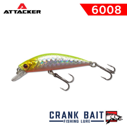 เหยื่อตกปลา ATTACKER CRANK BAIT 6008S สีเหลือง
