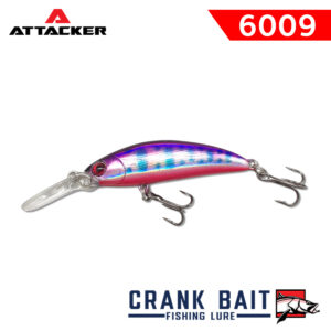 เหยื่อปลอม เหยื่อตกปลา ATTACKER CRANK BAIT Fishing Bait Lure 6009 SINKING