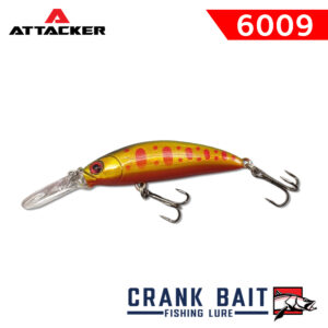 เหยื่อปลอม เหยื่อตกปลา ATTACKER CRANK BAIT Fishing Bait Lure 6009 SINKING