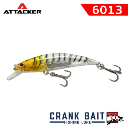 เหยื่อตกปลา ATTACKER CRANK BAIT 6013S สีขาวคาดดำ