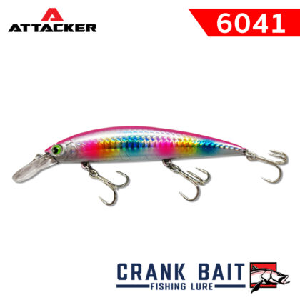 เหยื่อตกปลา ATTACKER CRANK BAIT 6041S สีรุ้ง