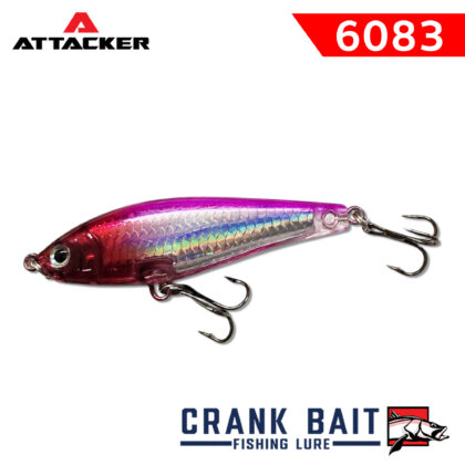 เหยื่อตกปลา ATTACKER CRANK BAIT 6083F สีแดง