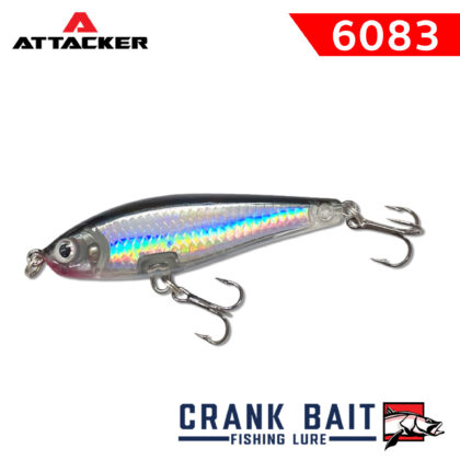 เหยื่อตกปลา ATTACKER CRANK BAIT 6083F สีเงิน